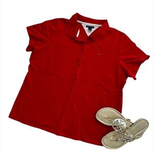Tommy Hilfiger women’s red short sleeve polo shirt